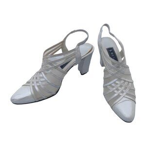 Vintage J Renee Off-White Heels Strappy with Mesh